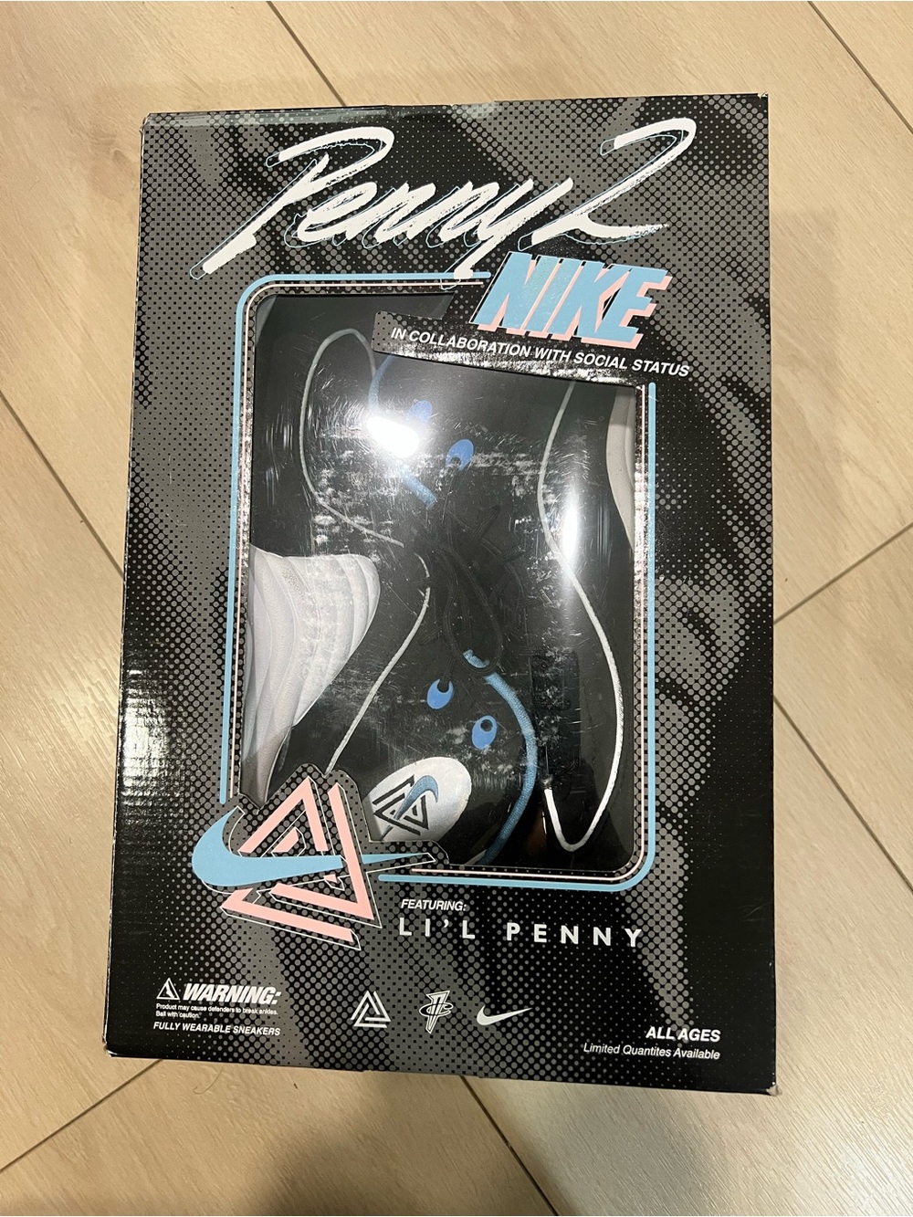 Nike Penny 2 Basketball Shoes - Black with Light Blue Accents Men size 11
